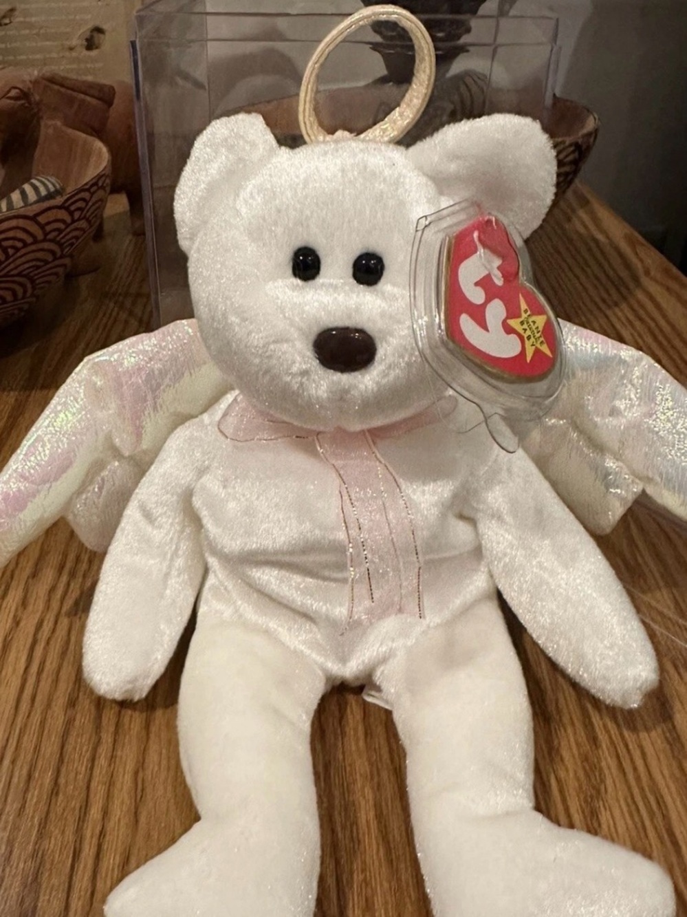 Vintage Ty Beanie Baby - Halo the White Angel Bear (1998 / Retired)⁠